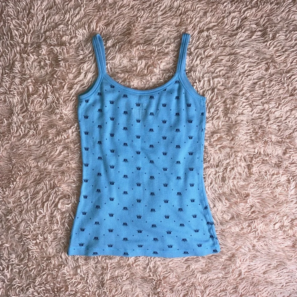 Xhilaration Blue Princess Crown Print Cami Sleepwear Tank, Size S - Picture 2 of 6